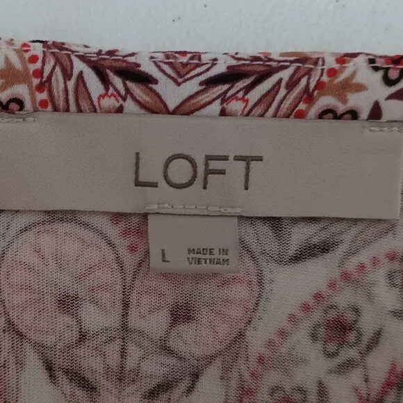 Women's Loft long sleeve paisley top with 1 sm flaw (see description) Size Large - Picture 3 of 9